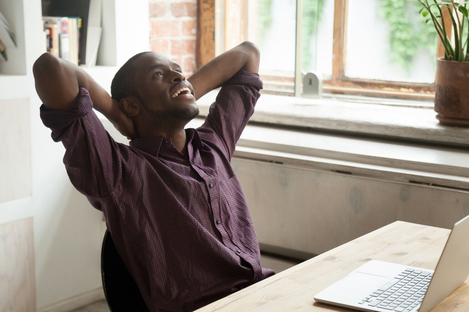 A happy person at work