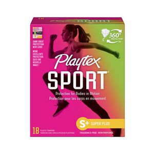 Playtex Sport Super Plus Tampons, Unscented, 18 ct.