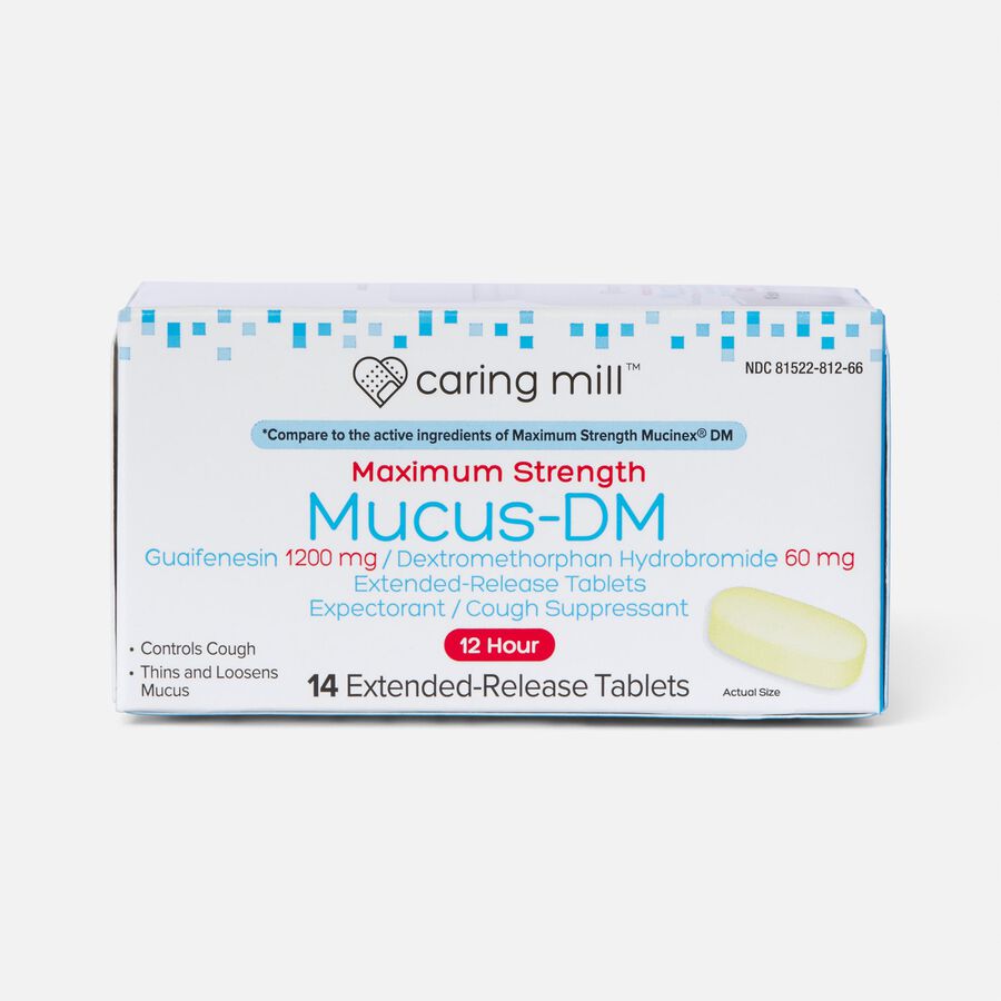 Caring Mill™ Mucus Guaifenesin Extended-Release Bi-Layer Tablets, 1200 mg, 14 ct., , large image number 0