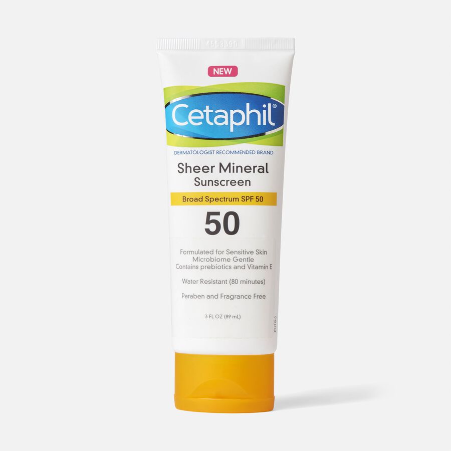 Cetaphil Sun Sheer Mineral Sunscreen Lotion for Face and Body, SPF 50, 3 oz., , large image number 0