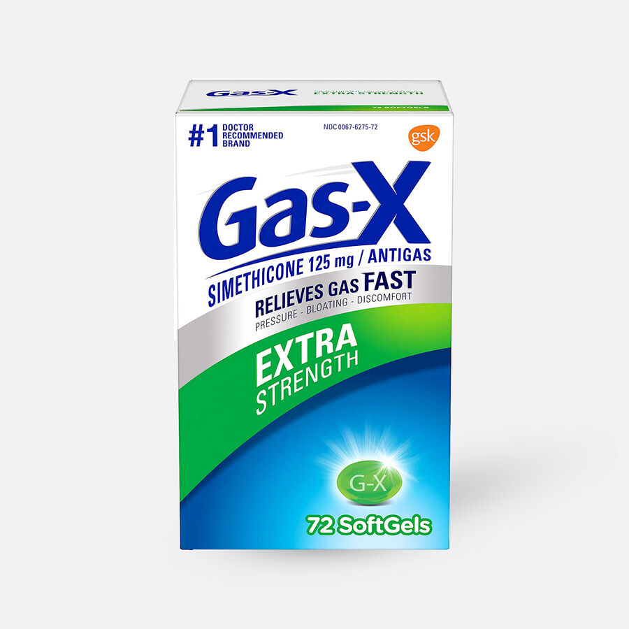 Gas-X Extra Strength Softgel, 125 mg, For Fast Relief From Gas, Bloating & Discomfort, 72 ct., , large image number 0