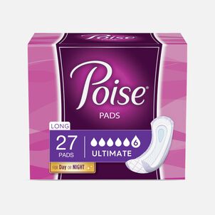 Poise Incontinence Pads, Ultimate Absorbency, Long, 27 ct.