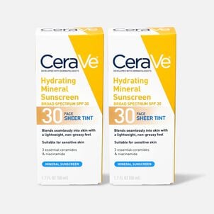 CeraVe Mineral Tinted Face Sunscreen SPF 30 1.7 oz. (2-Pack)