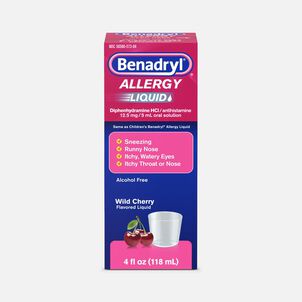 Benadryl Allergy Relief Oral Solution, Wild Cherry, 4 fl oz.