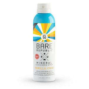 Bare Republic Mineral SPF 50 Sunscreen Spray, Vanilla-Coco, 6 fl oz.