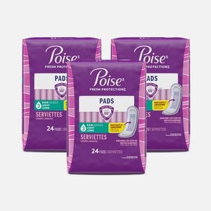 Poise Incontinence Pads, Light Long, 24 ct. (3-Pack)