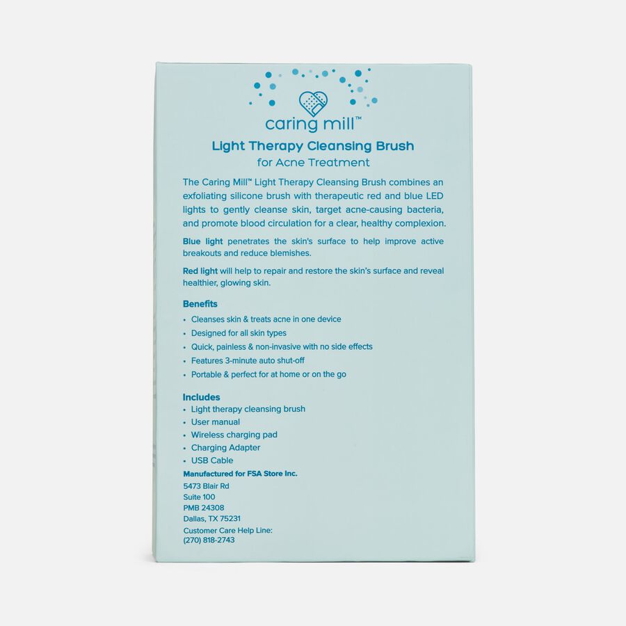 Caring Mill&trade; Light Therapy Acne Treatment Cleansing Brush, , large image number 2