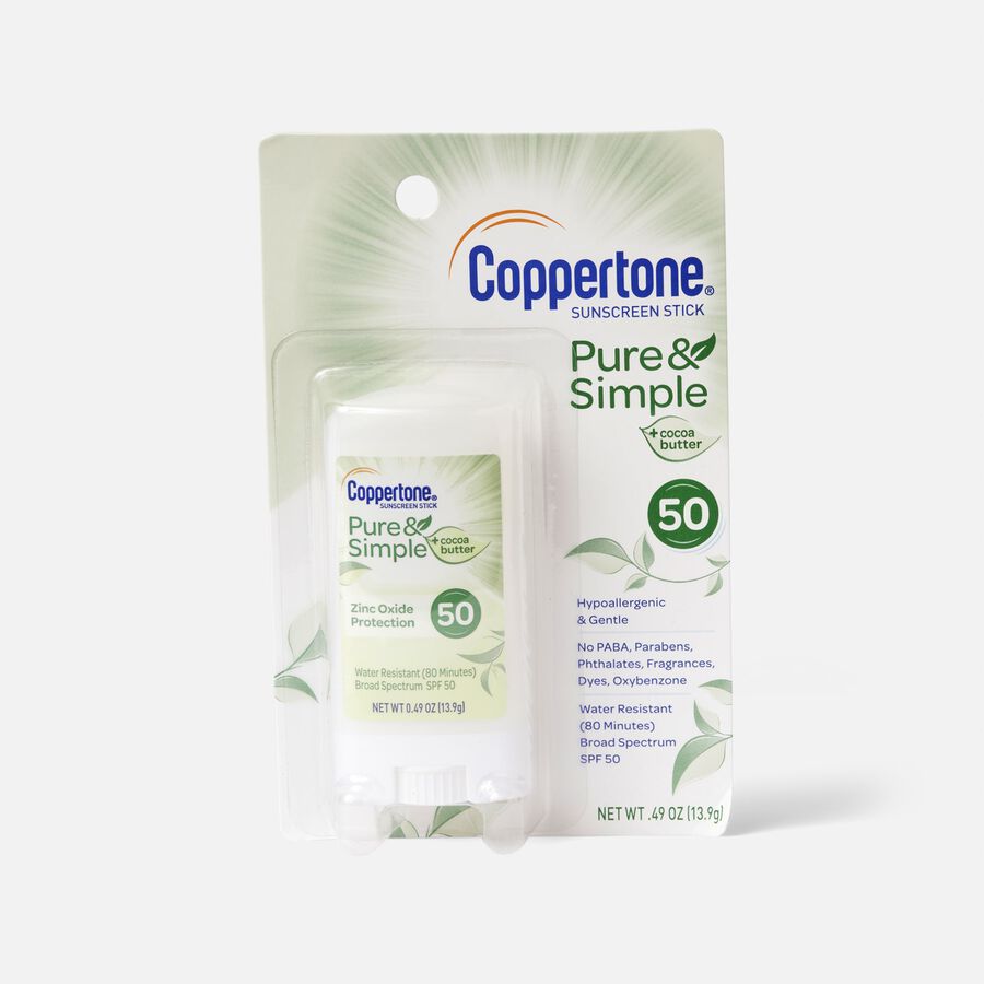 Coppertone Pure & Simple Stick, SPF 50, 0.49 oz., , large image number 1