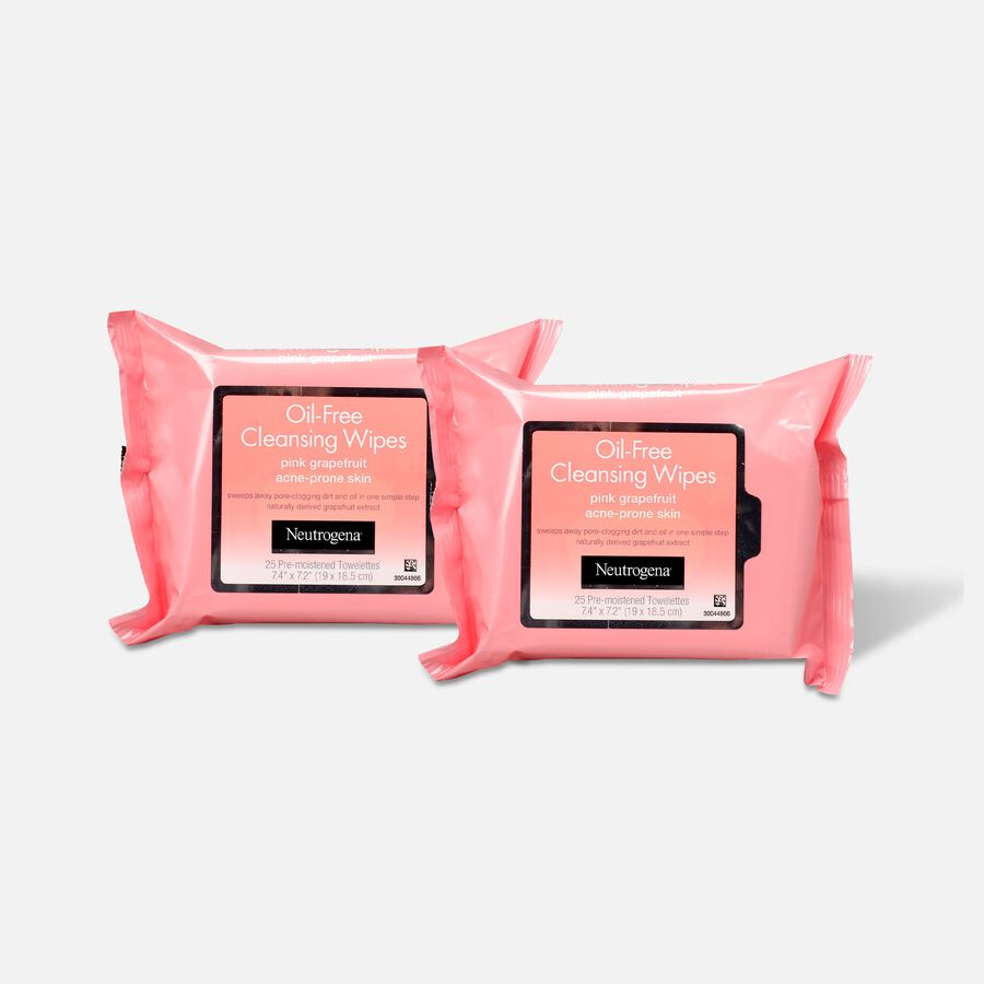 Neutrogena Pink Grapefruit Oil-Free Cleansing Wipes - 25 ct. (2-Pack), , large image number 0
