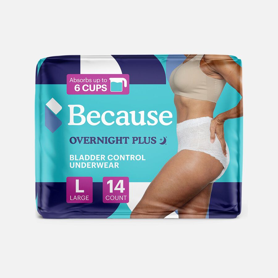 Because Overnight Plus Bladder Control Underwear, Large, 14 ct., , large image number 0