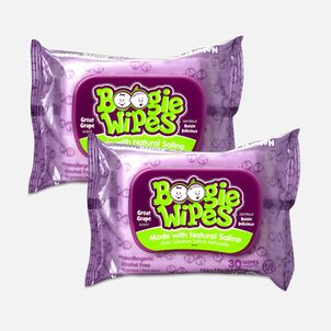 Boogie Wipes Saline Nose Wipes, Grape Scent, 30 ct. (2-Pack)