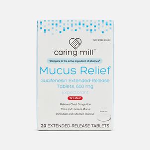 Caring Mill™ Mucus Relief Guaifenesin Extended-Release Tablets, 600mg