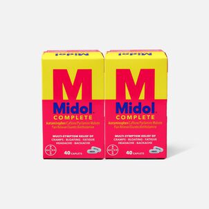 Midol Complete Caplets, Value Size, 40 ct. (2-Pack)