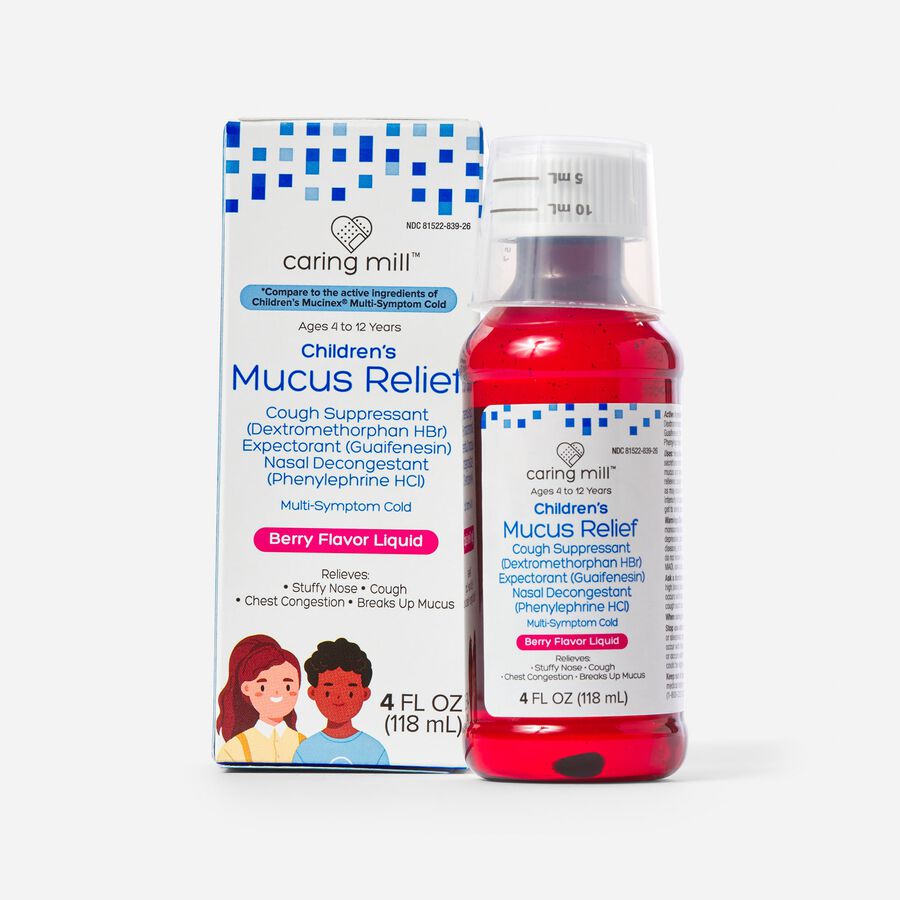 Caring Mill ™ Children's Mucus Relief Multi-Symptom Cold, Mixed Berry Flavor, 4 oz., , large image number 2