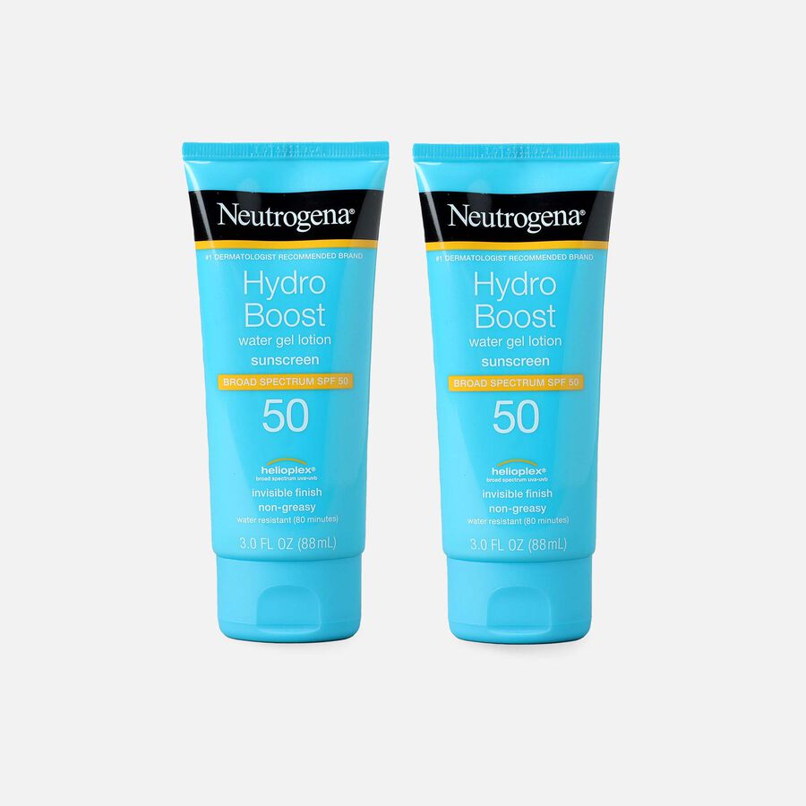 Neutrogena Hydro Boost Water Gel Moisturizing Sunscreen Lotion, SPF 50, 3 fl oz. (2-Pack), , large image number 0
