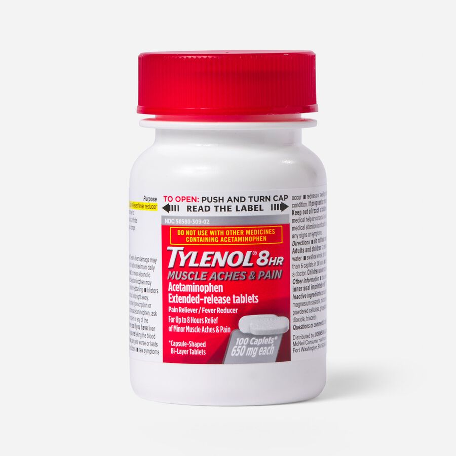 Tylenol 8 HR Muscle Aches and Pain Caplets, 100 ct., , large image number 1