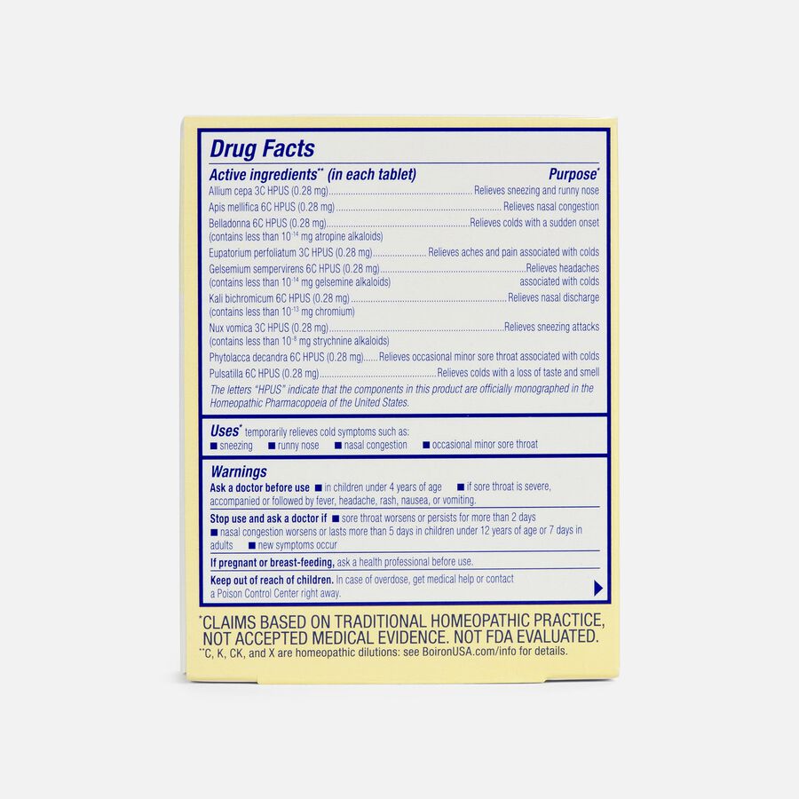 Boiron ColdCalm Cold Relief Tablets, 60 ct., , large image number 1