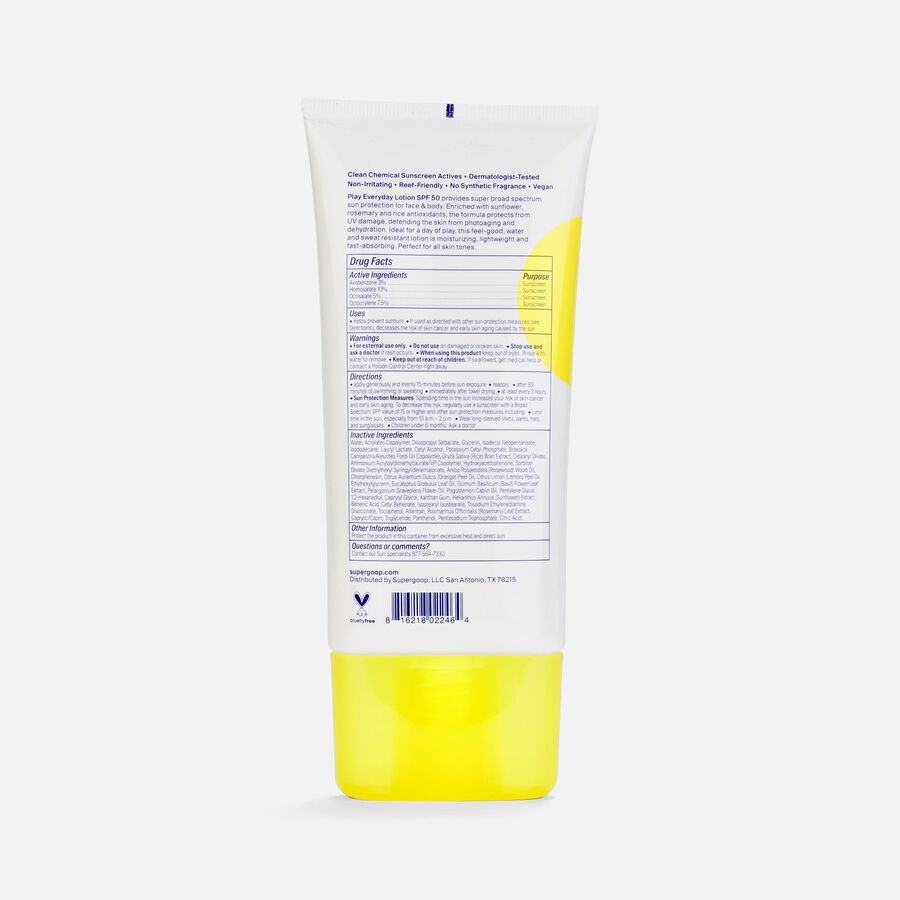 Supergoop! PLAY Everyday Lotion SPF 50 with Sunflower Extract, 5.5 oz., , large image number 1