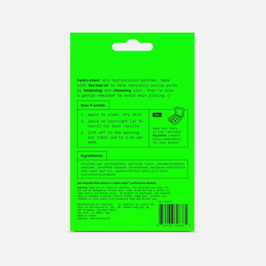 Starface Hydro-Star + Tea Tree Green Patches, 32 ct., , large image number 1