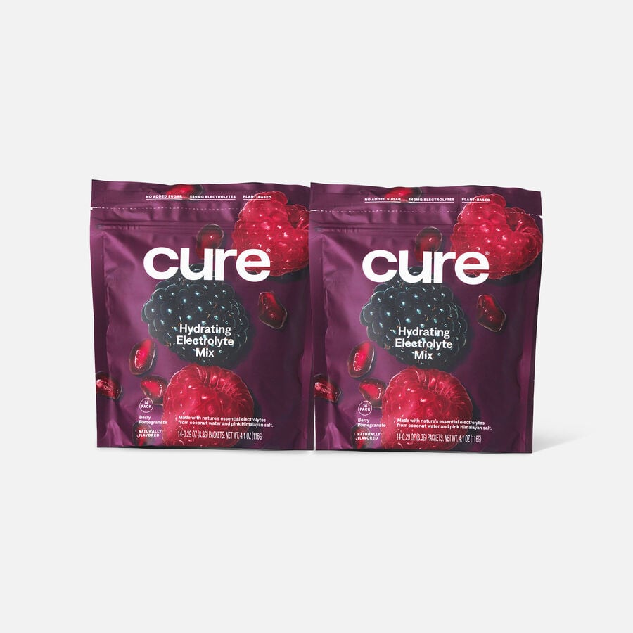 Cure Hydrating Berry Pomegranate Electrolyte Mix, 14 ct. Pouch (2-Pack), , large image number 0