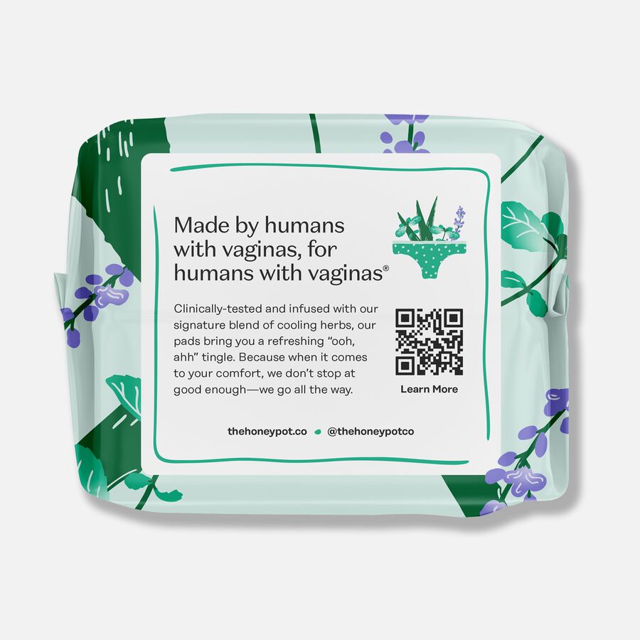 The Honey Pot 100% Organic Top Sheet Overnight Herbal Menstrual Pads with Wings, 12 ct., , large image number 2