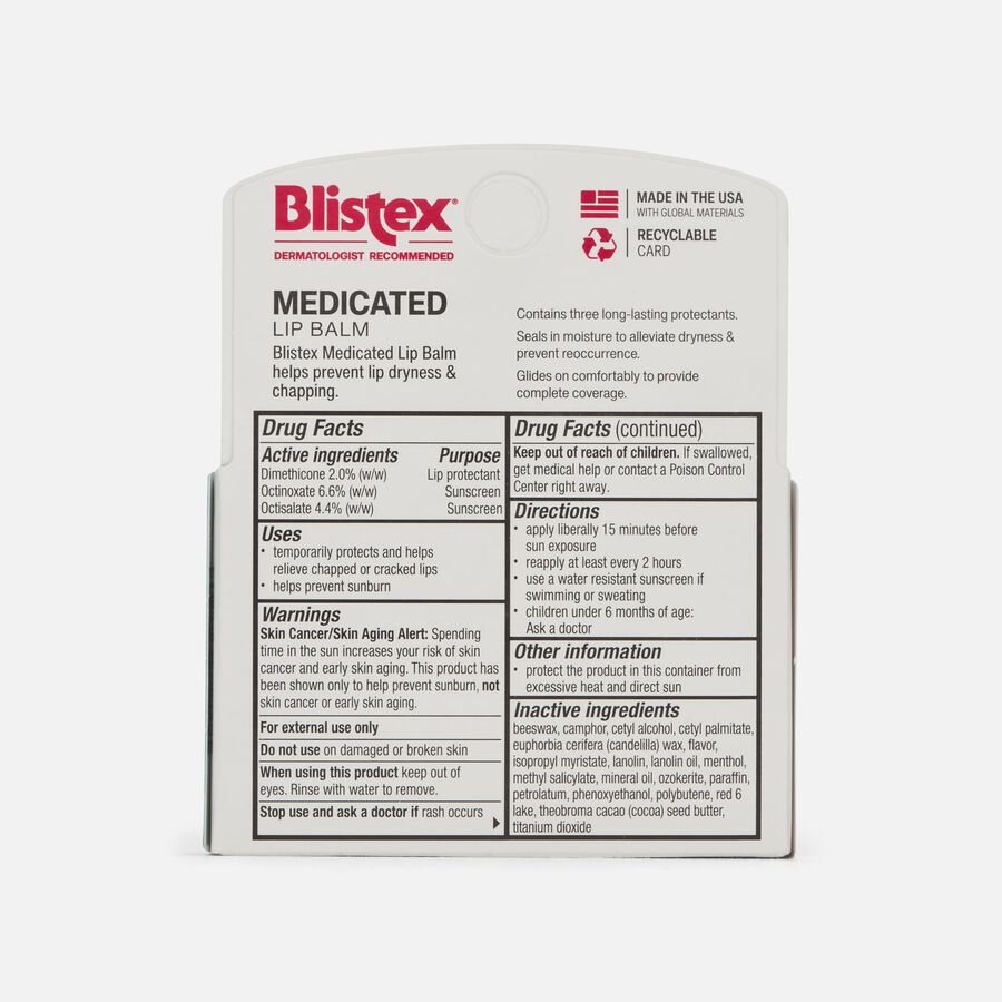 Blistex Medicated Lip Balm, SPF 15, 0.15 oz. (3-Pack), , large image number 1