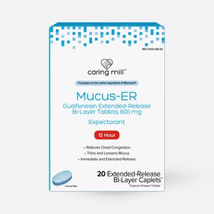 Caring Mill™ Mucus Guaifenesin Extended-Release Bi-Layer Caplets, 600mg, 20 ct.