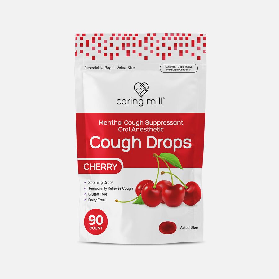 Caring Mill&trade; Cough Drops, Cherry, 90 ct., , large image number 0