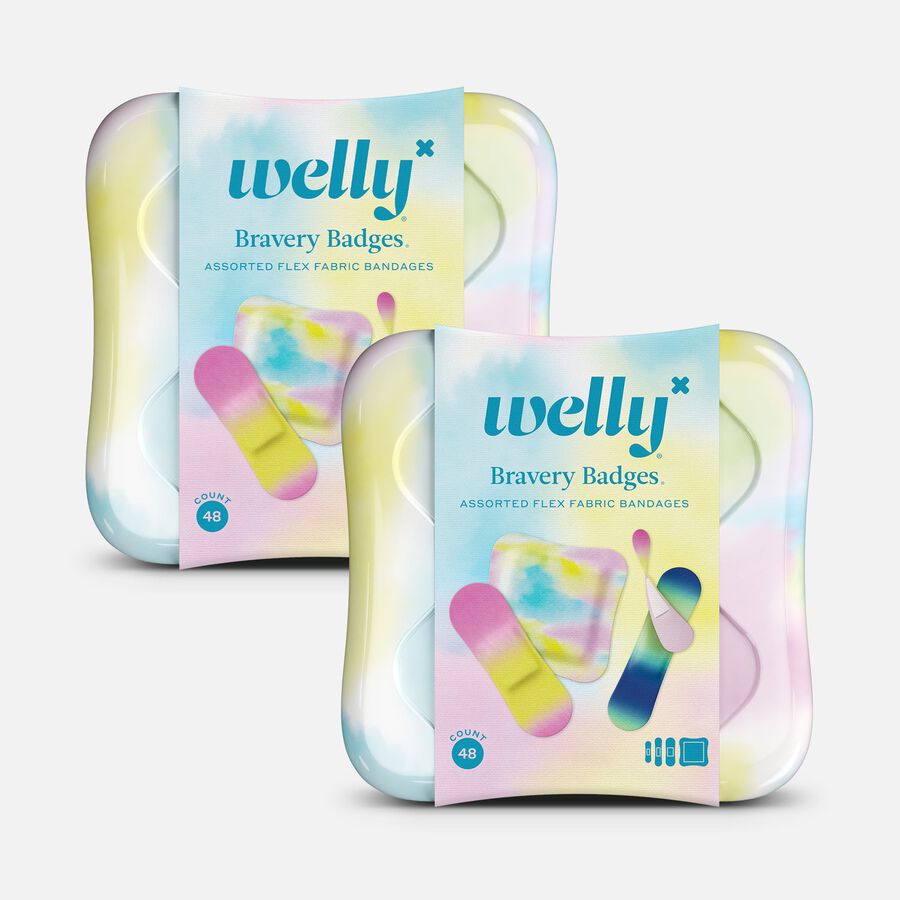 Welly Bravery Badges Colorwash Assorted Flex Fabric Bandages - 48 ct. (2-Pack), , large image number 0