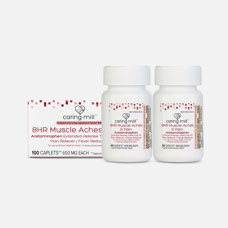 Caring Mill&trade; 8 HR Muscle Aches & Pain Tablets, 100 ct. (2-Pack), , large image number 0