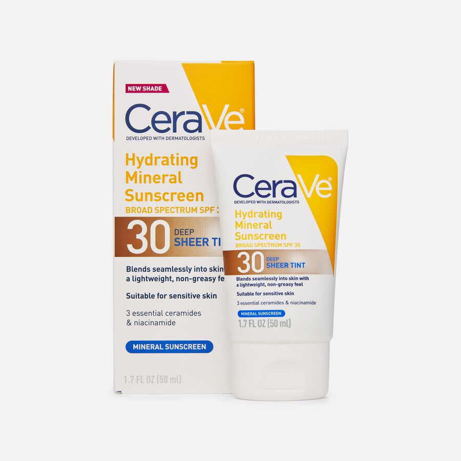 CeraVe Hydrating Mineral Tinted Sunscreen, SPF 30, 1.7 fl oz., , large image number 0