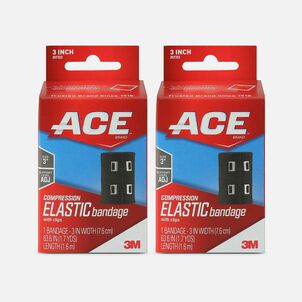 Ace Elastic Bandage with Clips - Black (2-Pack)