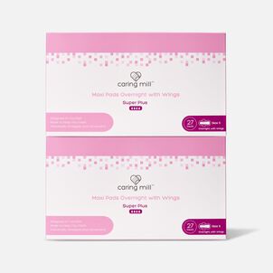 Caring Mill™ Overnight Maxi Pads with Wings, Size 5, 27 ct. (2-Pack)
