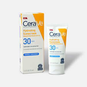 CeraVe Hydrating Mineral Face Sunscreen, 2.5 fl oz.