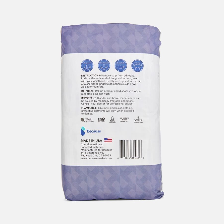 Because Premium Guards Bladder Control for Men, Maximum Absorbency, 20 ct., , large image number 1