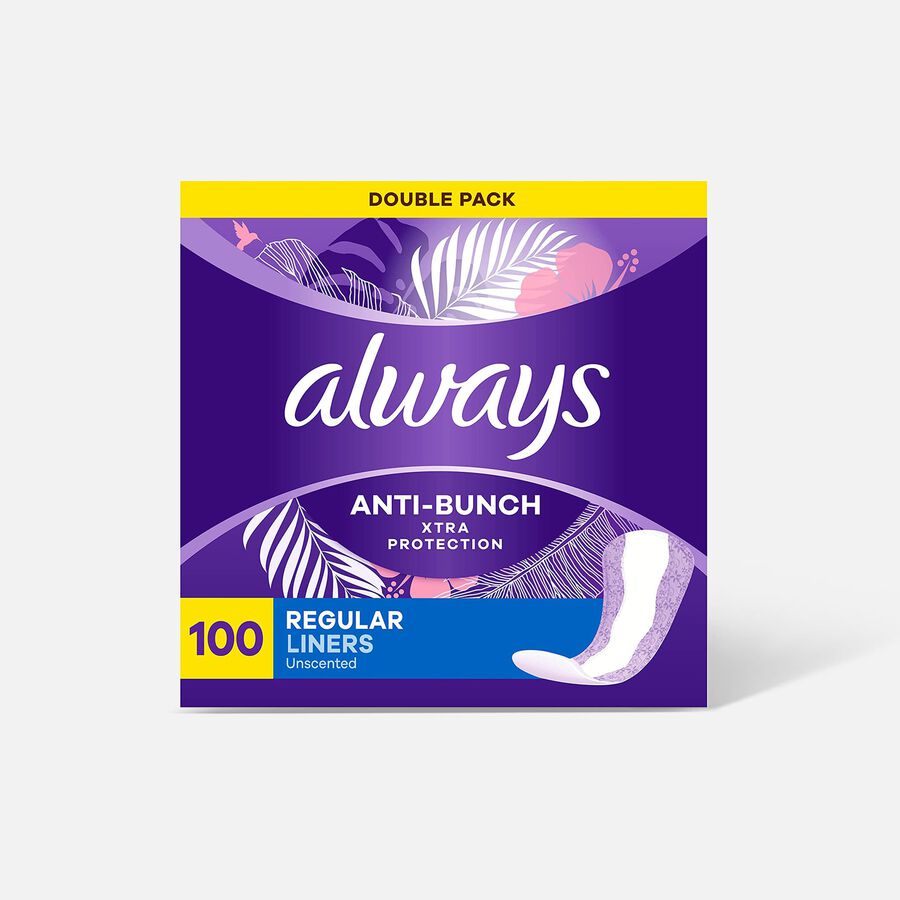 Always Panty Liners, Regular, Unscented, 100 ct., , large image number 0
