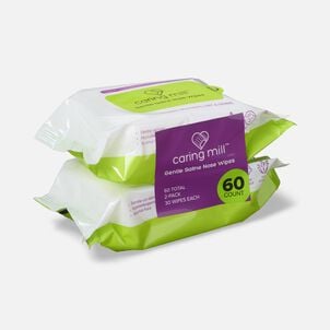 Caring Mill&trade; Gentle Saline Nose Wipes, Unscented, 30 ct. (2 pack)