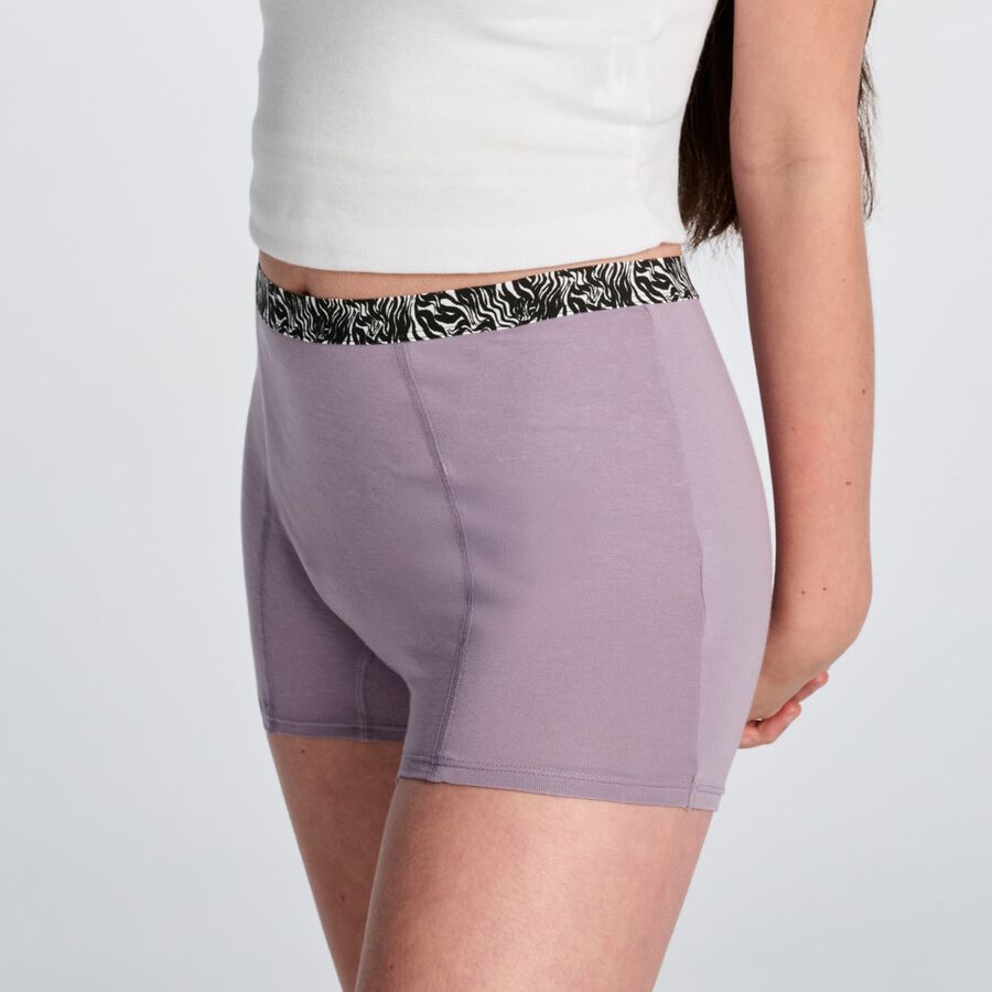 Thinx Teens Boyshort Period Underwear, Purple Ash, , large image number 2