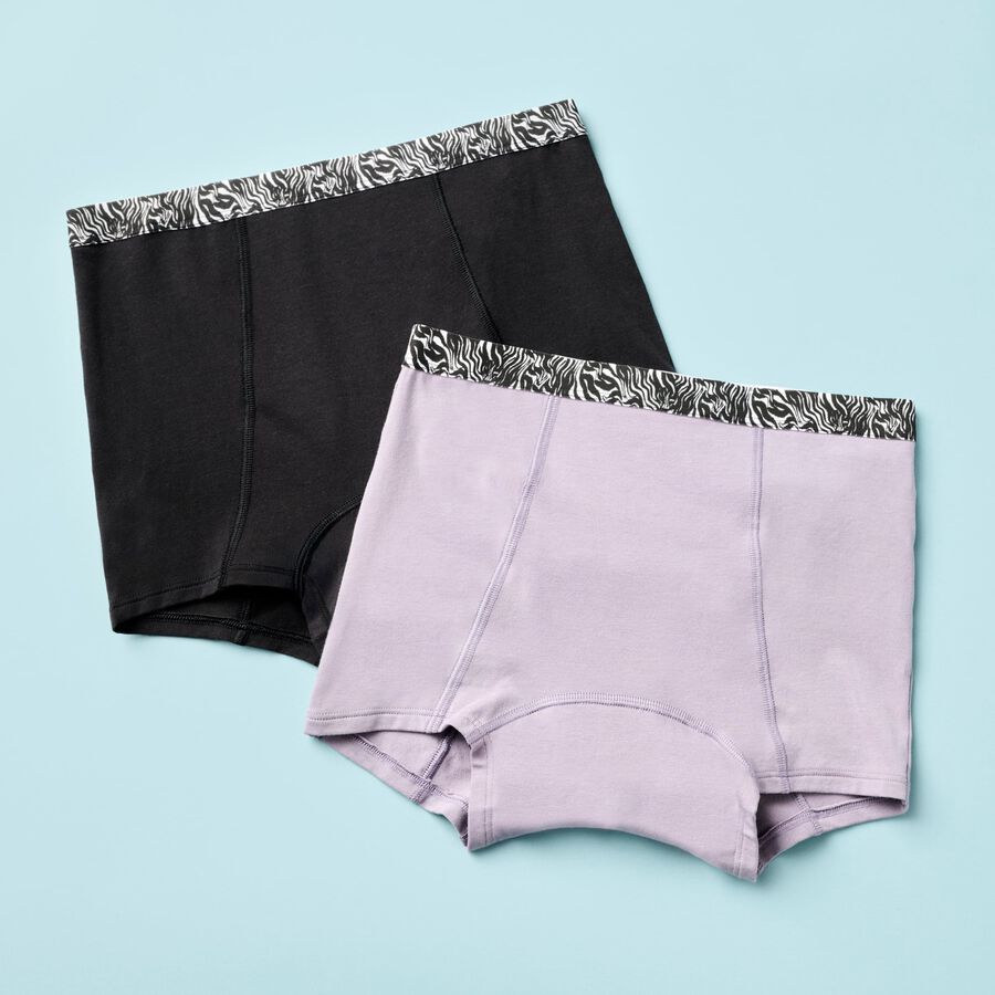 Thinx Teens Boyshort Period Underwear, Purple Ash, , large image number 4