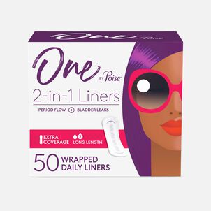 One by Poise Supreme Extra Coverage Wrapped Pantyliner, 50 ct.