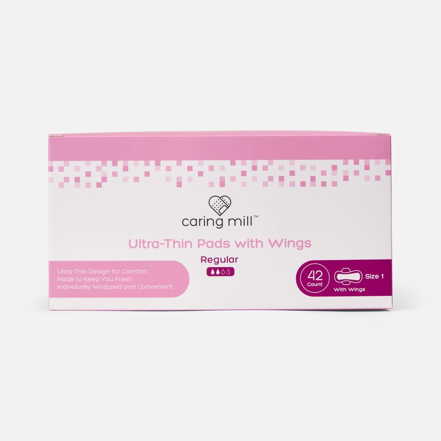 Caring Mill™ Ultra Thin Pads With Wings, 42 ct., , large image number 0