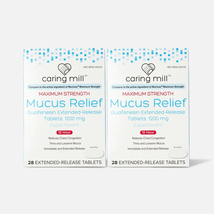 Caring Mill&trade; Mucus-ER Max Guaifenesin Extended-Release Bi-Layer Tablets, 28 ct. (2-Pack), , large image number 0