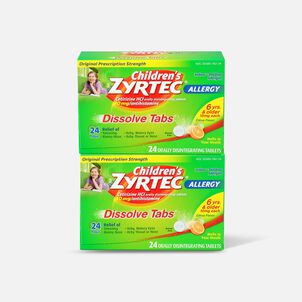 Children's Zyrtec 10mg Dissolve Tabs, Citrus Flavor, 24 ct (2-Pack)