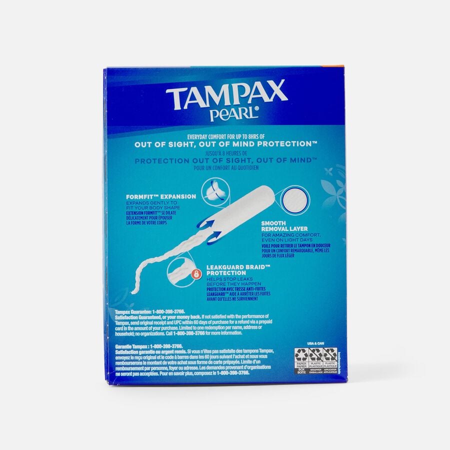 Tampax Pearl Tampons, Regular Absorbency, 18 ct. (2-Pack), , large image number 1