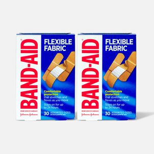 Band-Aid Flexible Fabric Adhesive Bandages, Assorted, 30 ct. (2-Pack)