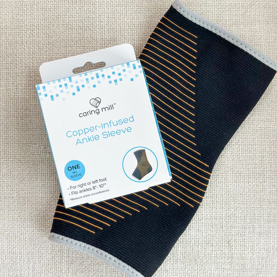 Caring Mill&trade; Copper-Infused Ankle Brace Compression Sleeve, M/L, , large image number 4