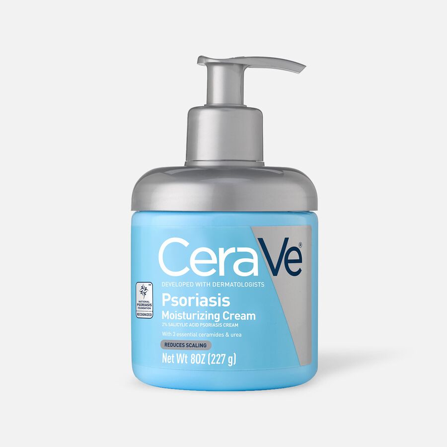 CeraVe Moisturizing Cream for Psoriasis Treatment With Salicylic Acid & Urea for Dry Skin Itch Relief, , large image number 0