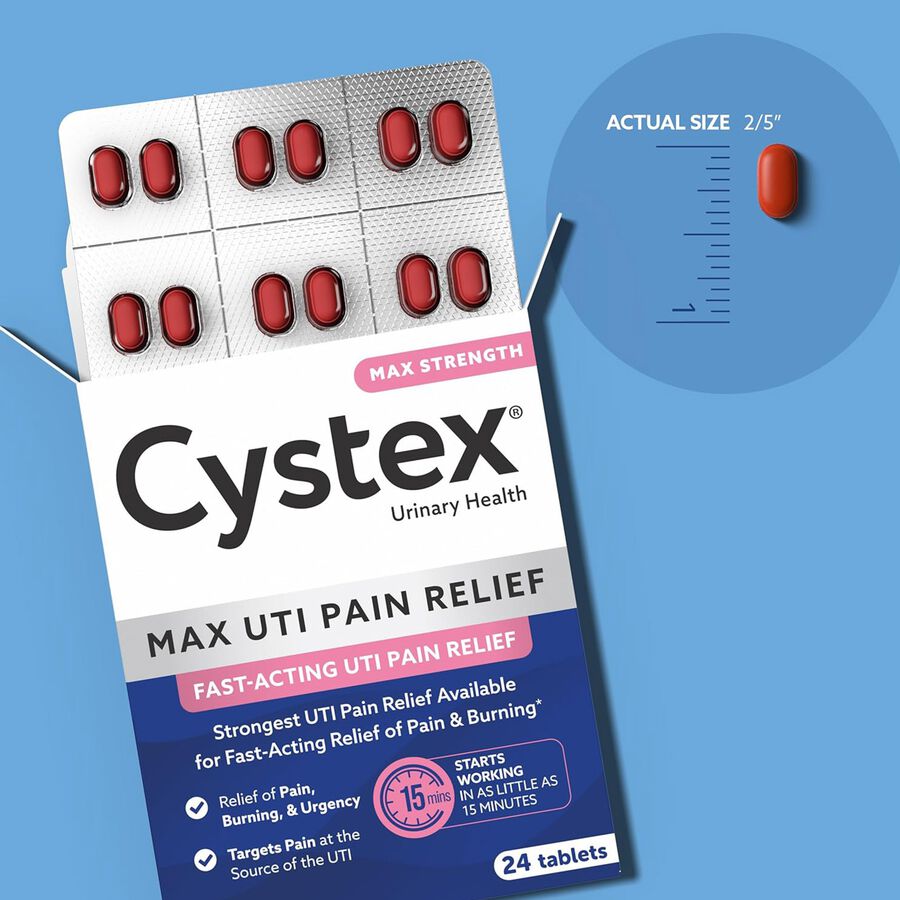 Cystex Max Strength UTI Pain Relief Tablets, 24 ct, , large image number 2