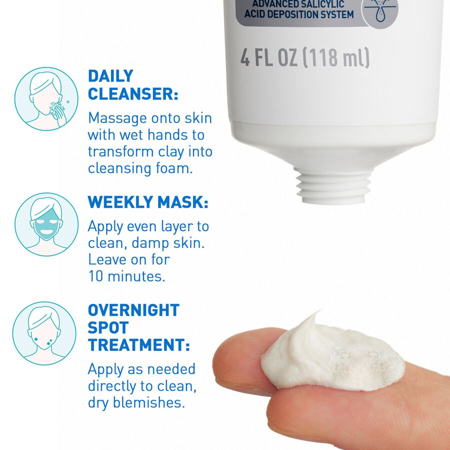 CeraVe&reg; Acne Clay to Foam Cleanser, , large image number 4