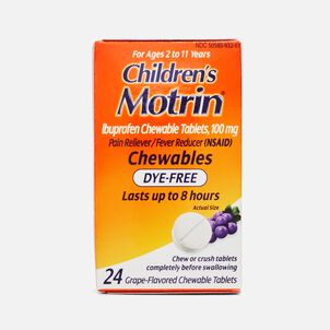 Children's Motrin Dye-Free Ibuprofen Chewable Tablets for Pain & Fever, Grape, 24 ct.